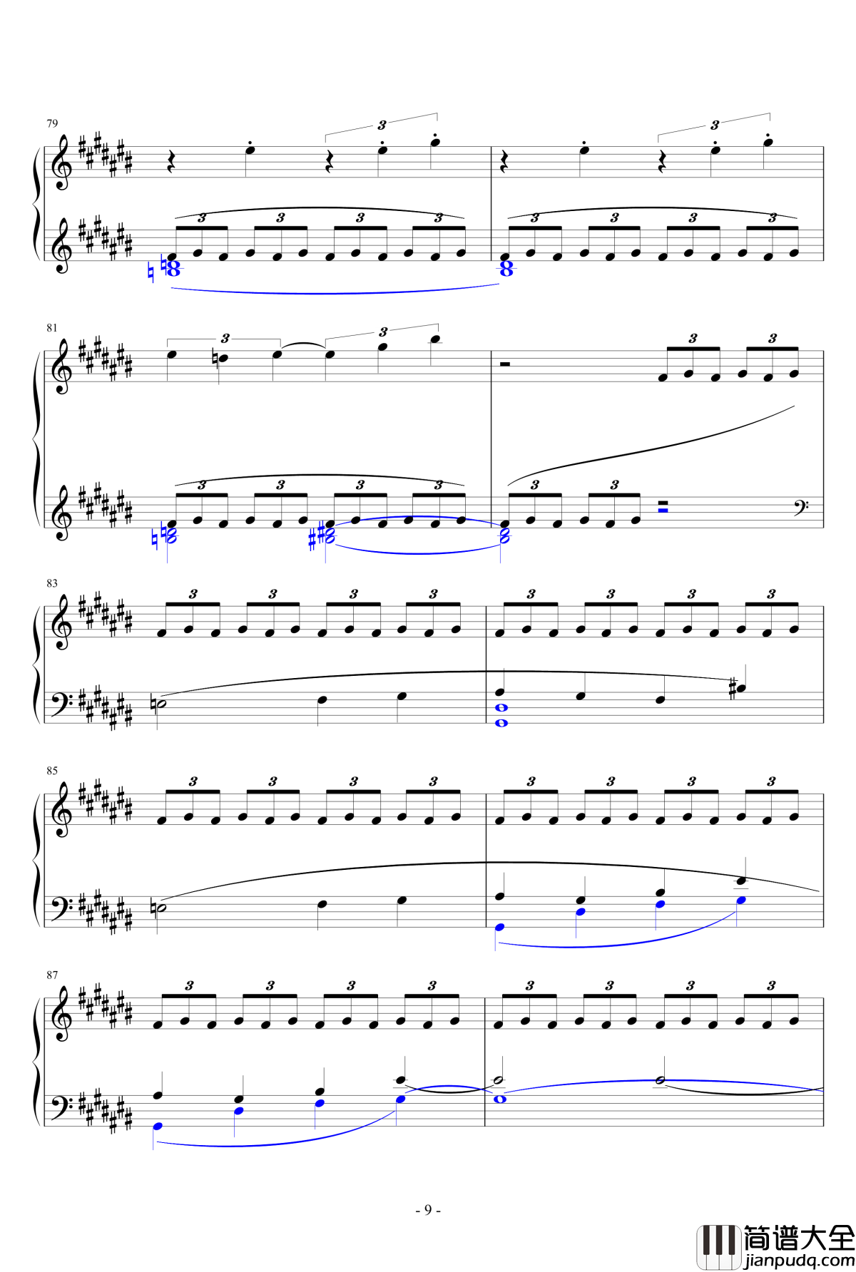 雨中花园钢琴谱_德彪西