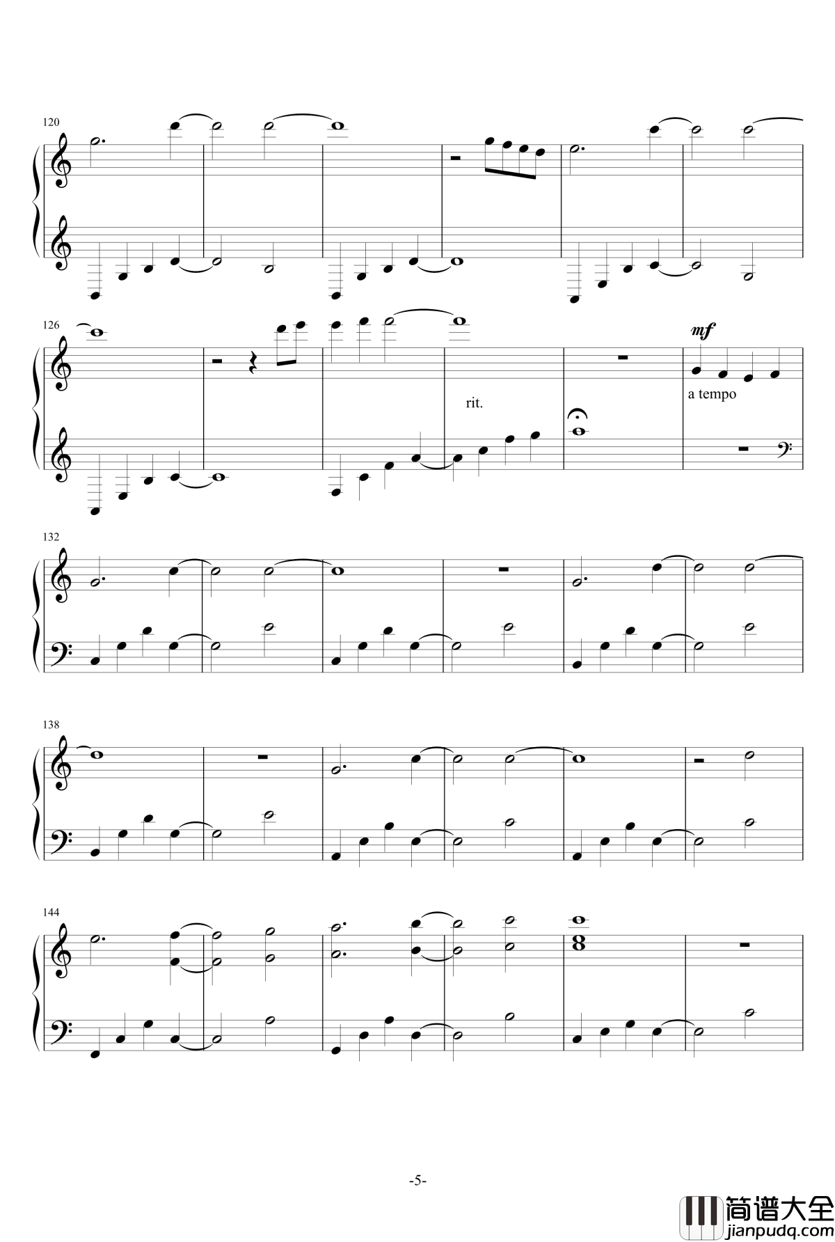 只若你安好钢琴谱_If_Only_You_Are_Well_川崎美和子