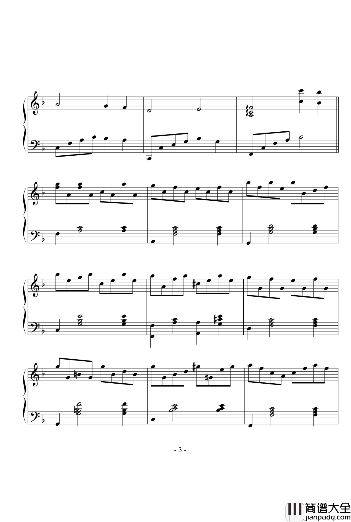 问候钢琴谱_改编版_世界名曲