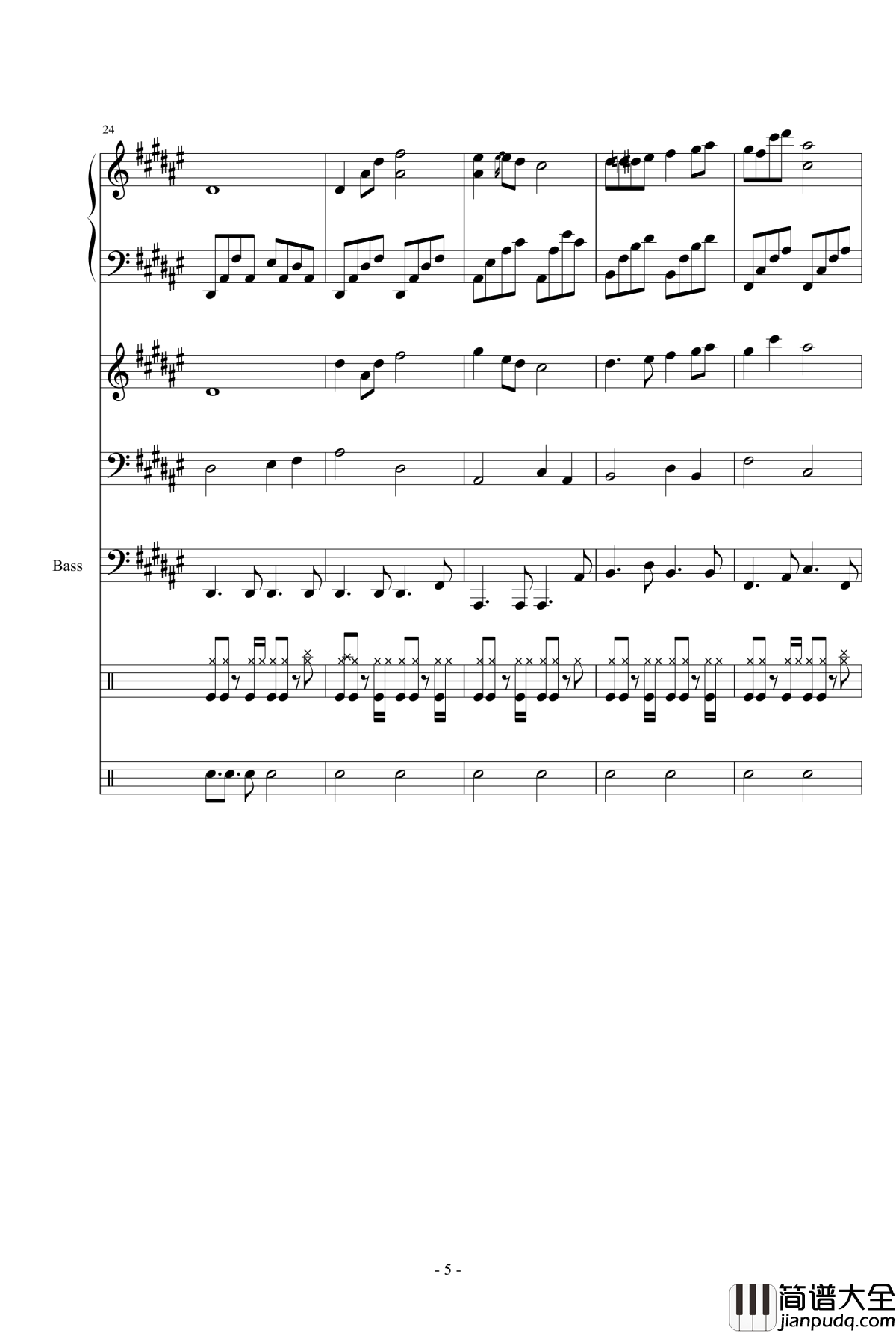 雨萧兮君再叹钢琴谱_总谱_Dollman