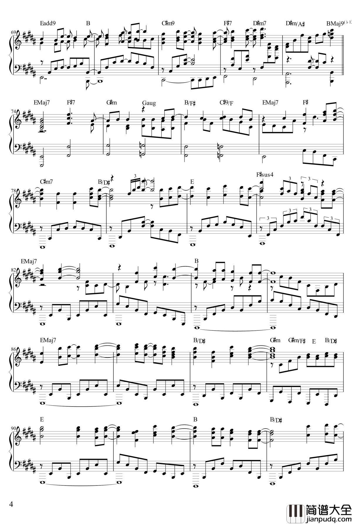 空气力学少女与少年的诗钢琴谱_美好的每一天