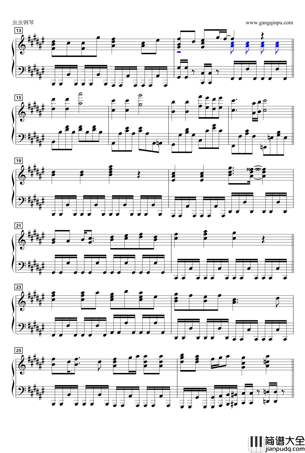 RO_KYU_BU!钢琴谱_动漫