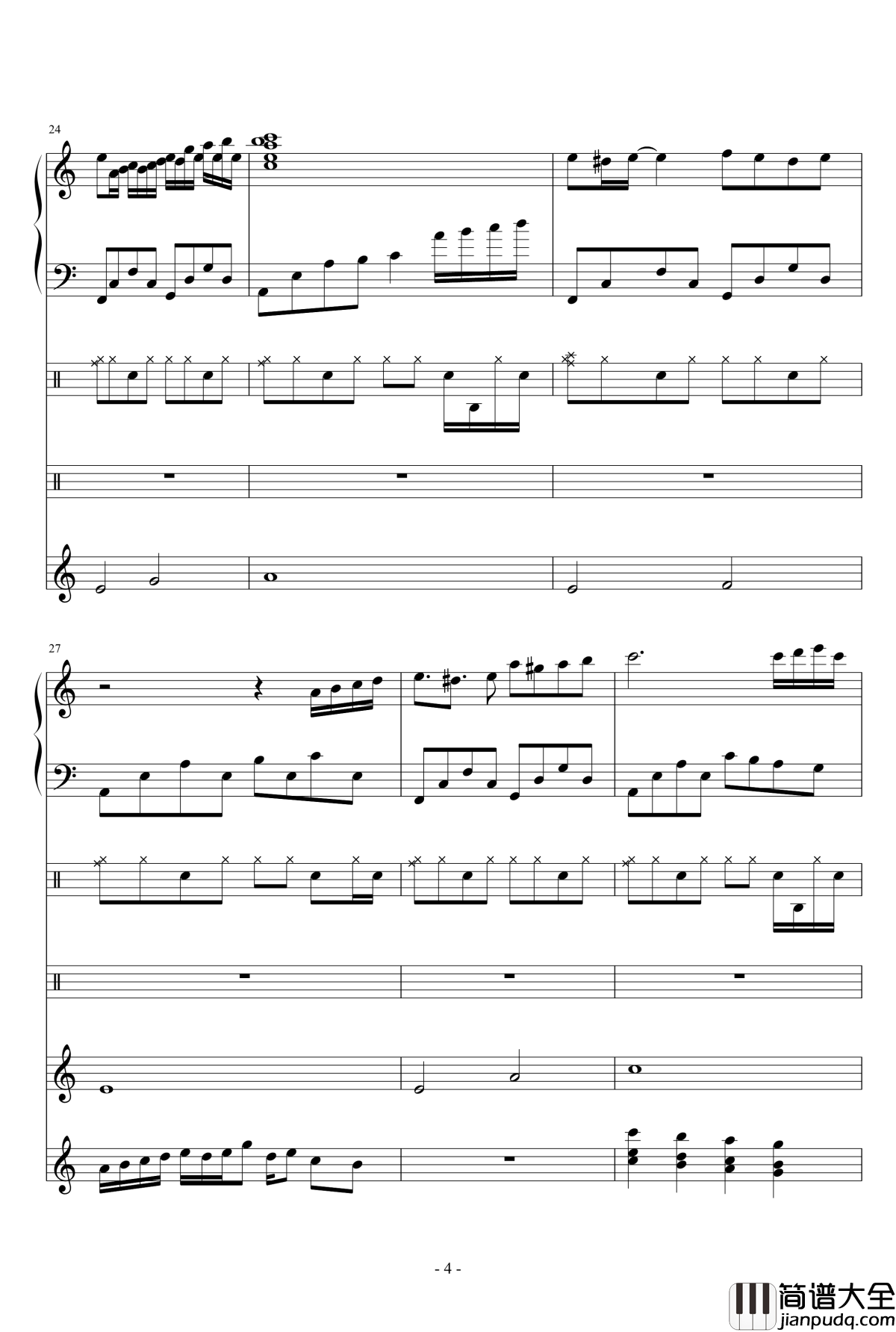 午后的随想钢琴谱_总谱_Ydolem