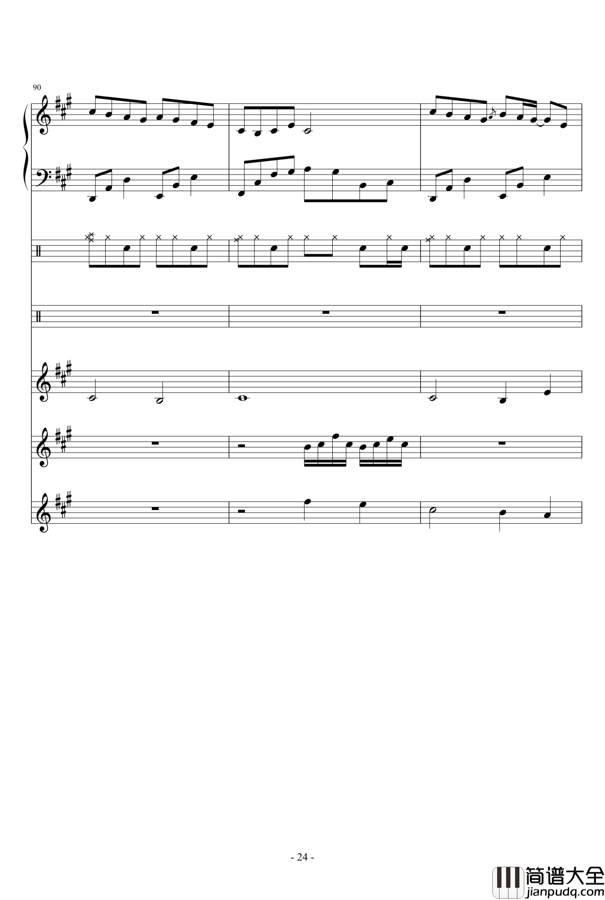 午后的随想钢琴谱_总谱_Ydolem