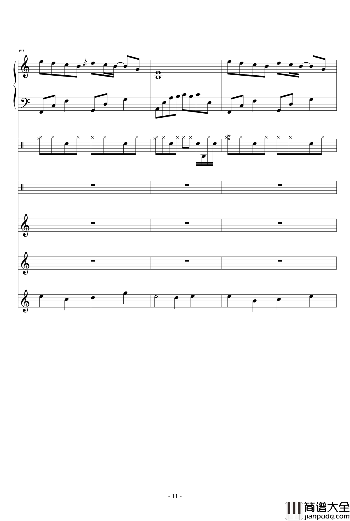 午后的随想钢琴谱_总谱_Ydolem