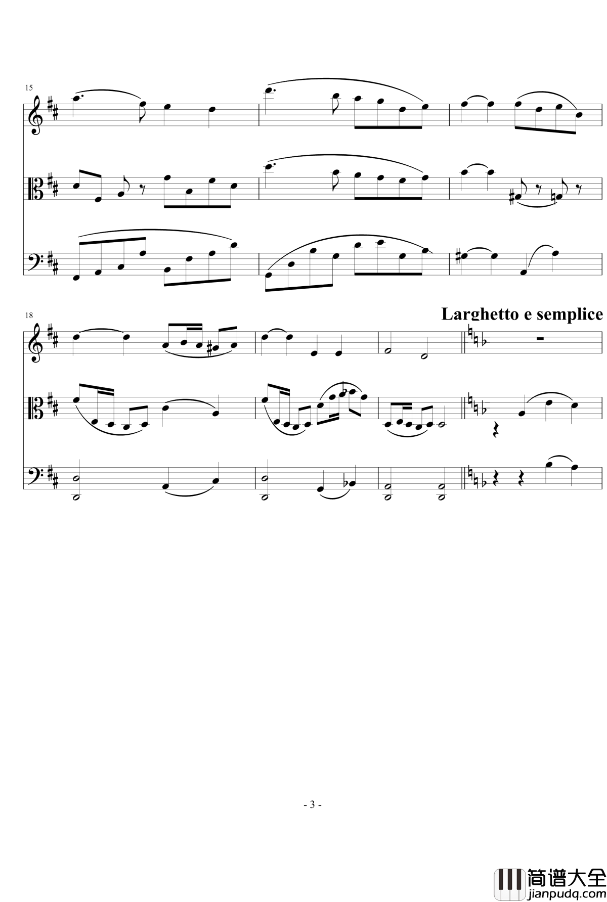 弦乐小品钢琴谱_nyride_D大调