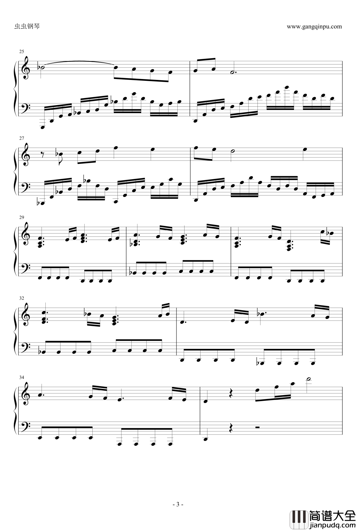 亡灵序曲钢琴谱—The_Dawn_C调简易版_魔兽争霸