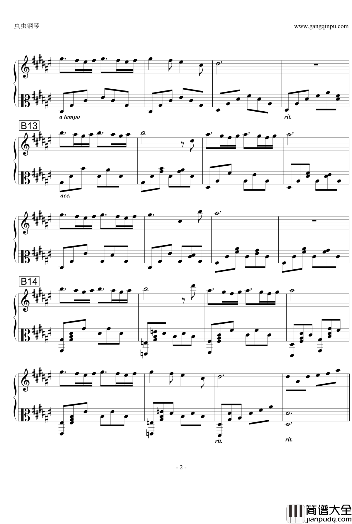 水的记忆2钢琴谱_雾中水月_张其萍