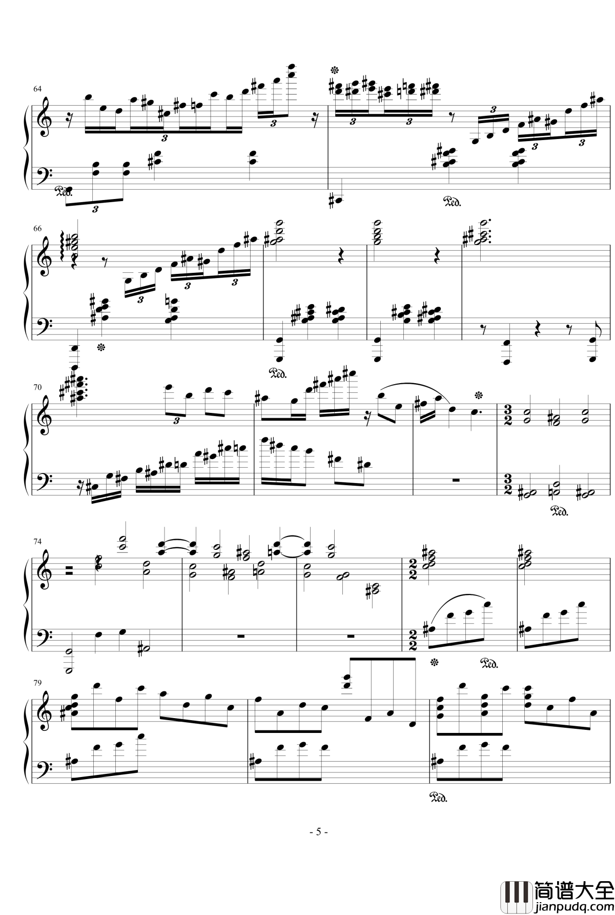 音响过渡钢琴谱_流行追梦人