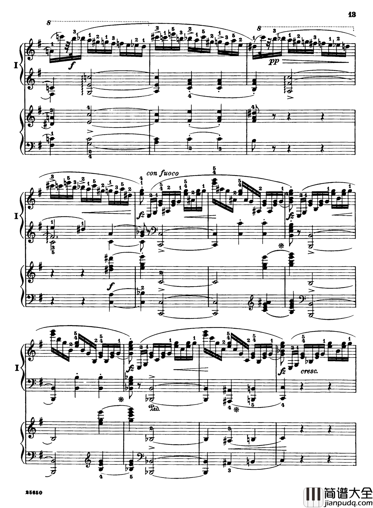 肖邦第一钢琴协奏曲钢琴谱_肖邦