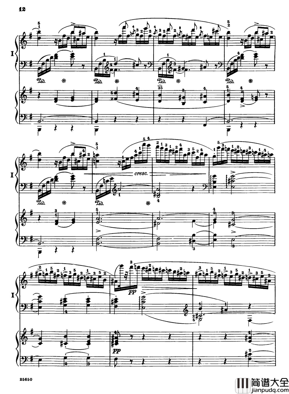 肖邦第一钢琴协奏曲钢琴谱_肖邦