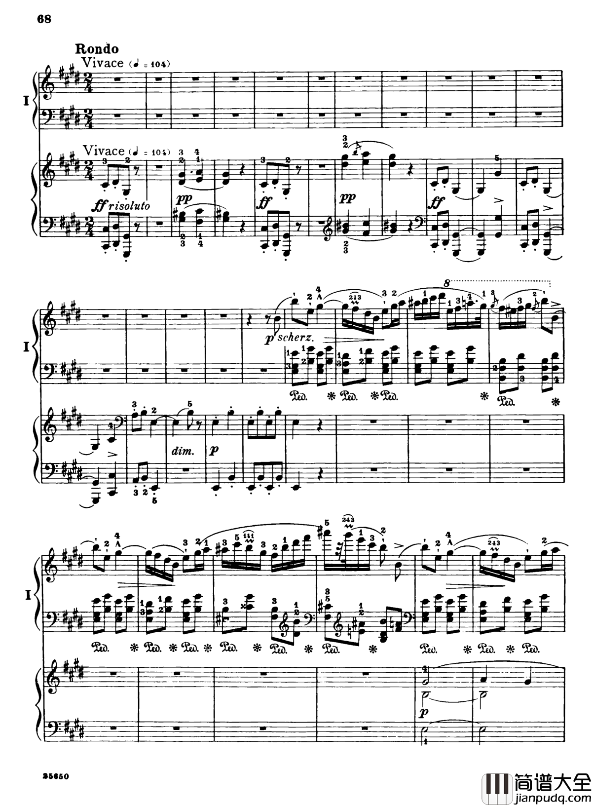 肖邦第一钢琴协奏曲钢琴谱_肖邦