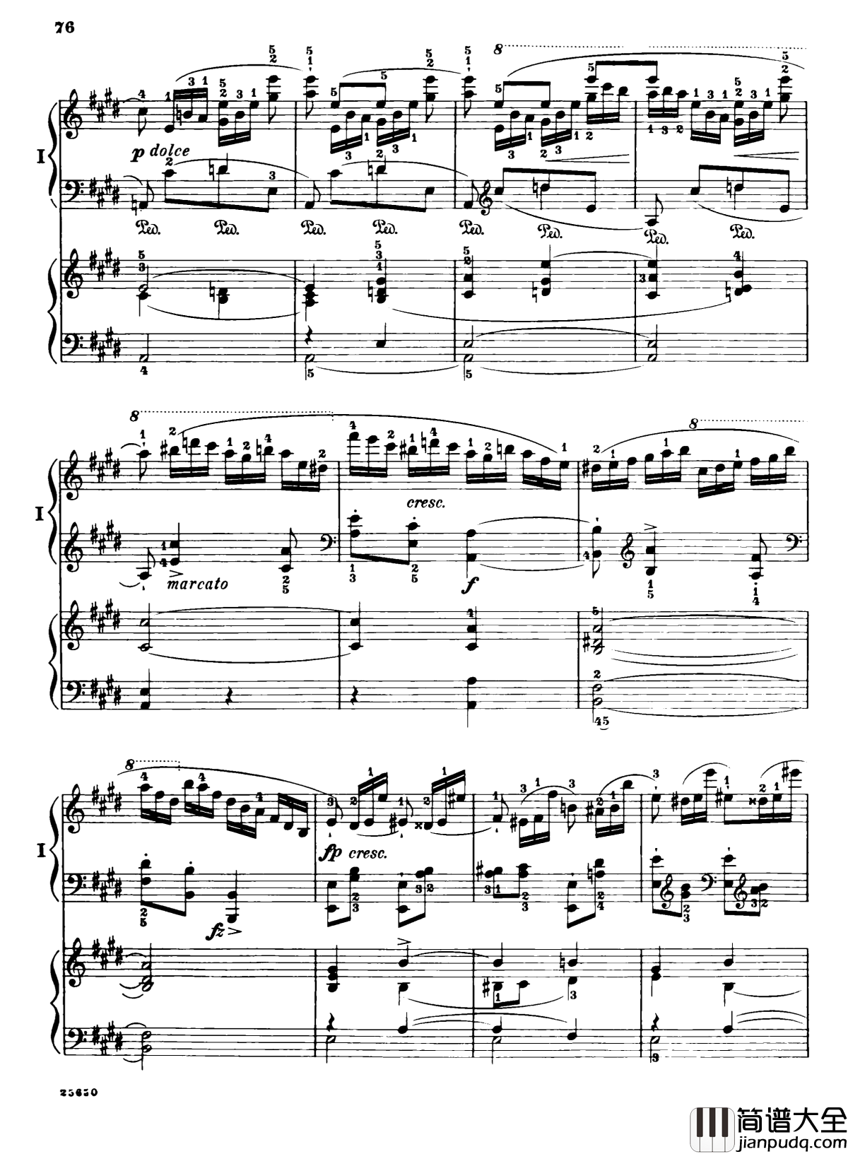 肖邦第一钢琴协奏曲钢琴谱_肖邦