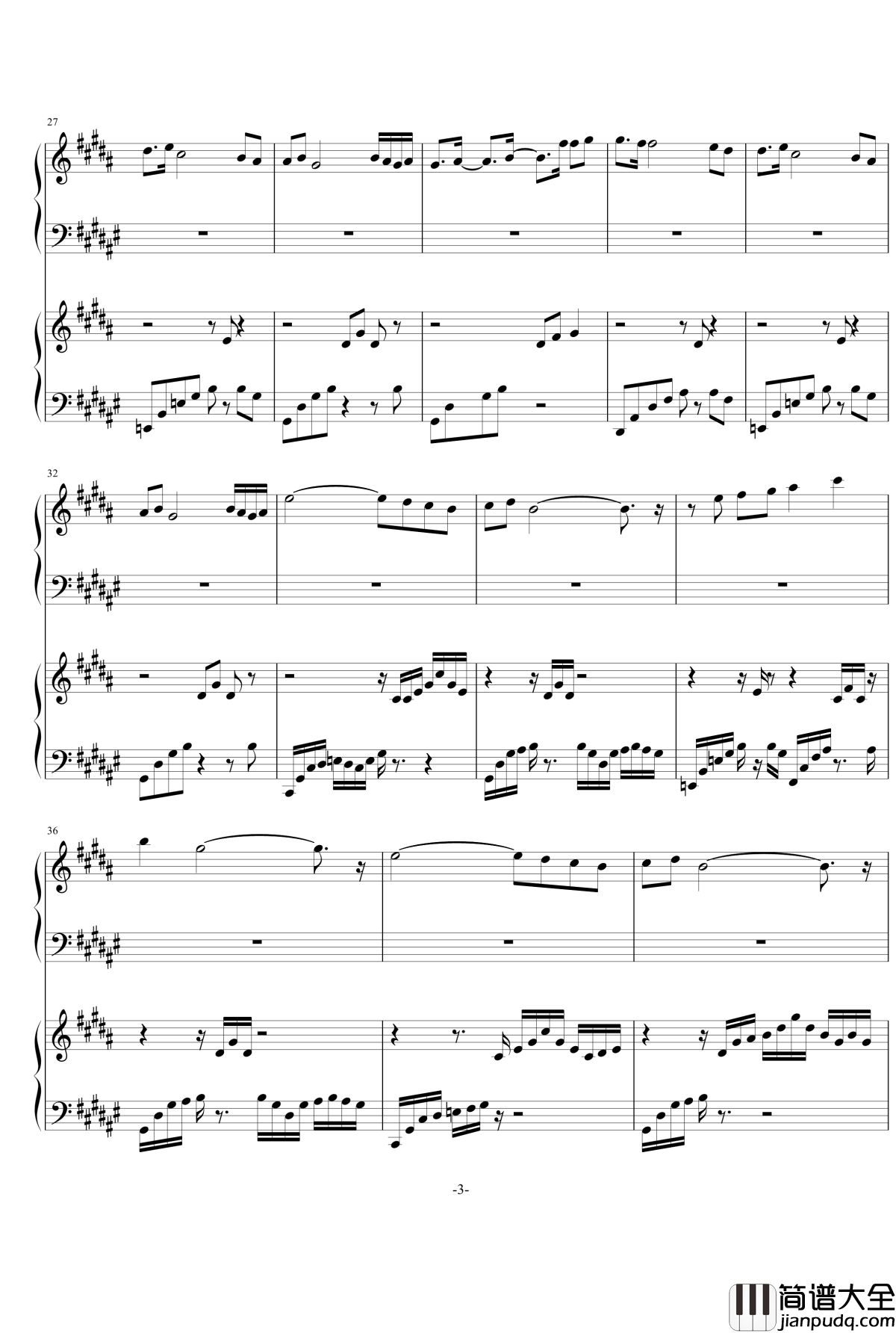 亡灵序曲钢琴谱_魔兽争霸