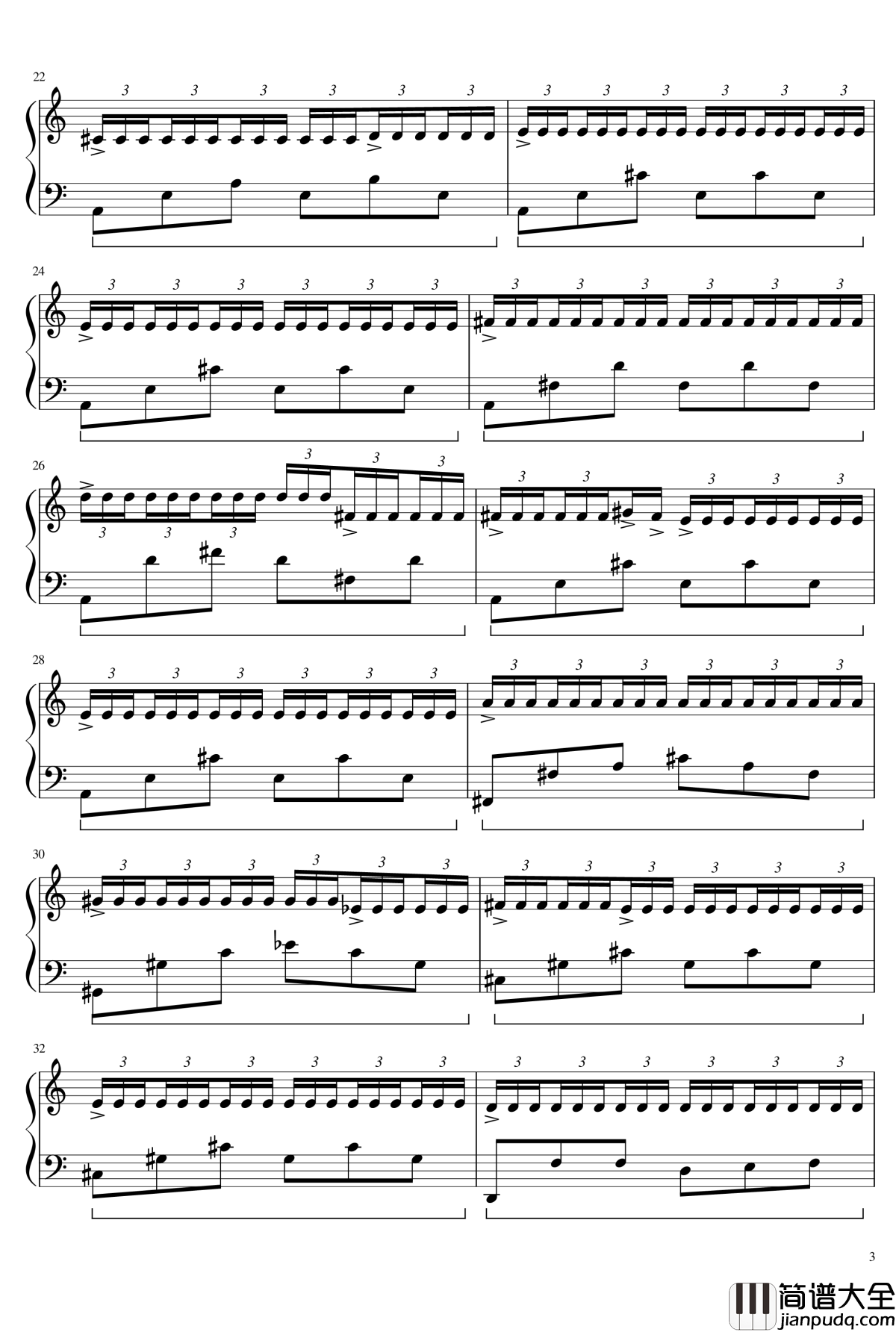 阿罕布拉宫的回忆Recuerdos_De_La_Alhambra钢琴谱_泰雷加