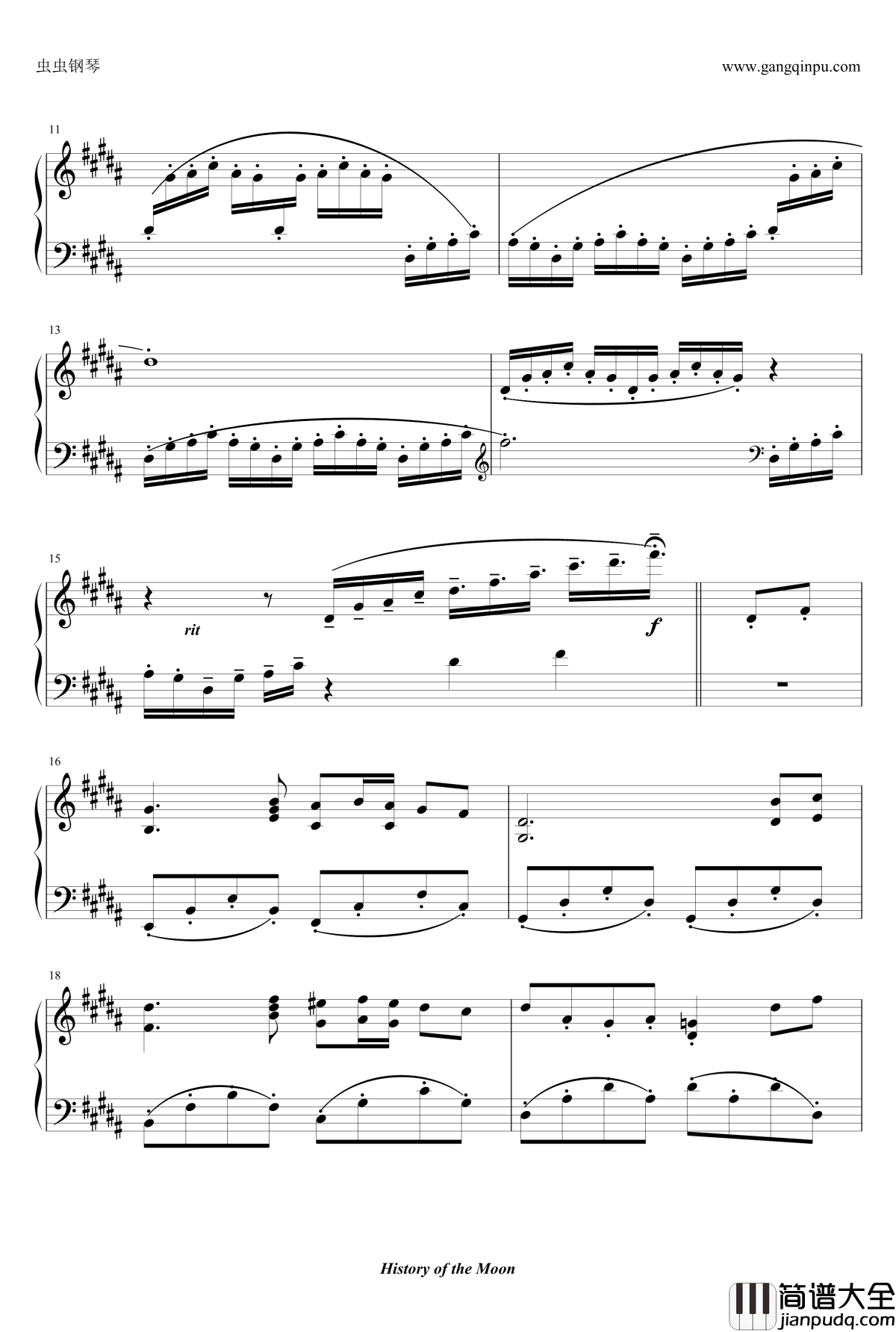 千年幻想乡钢琴谱_东方永夜抄