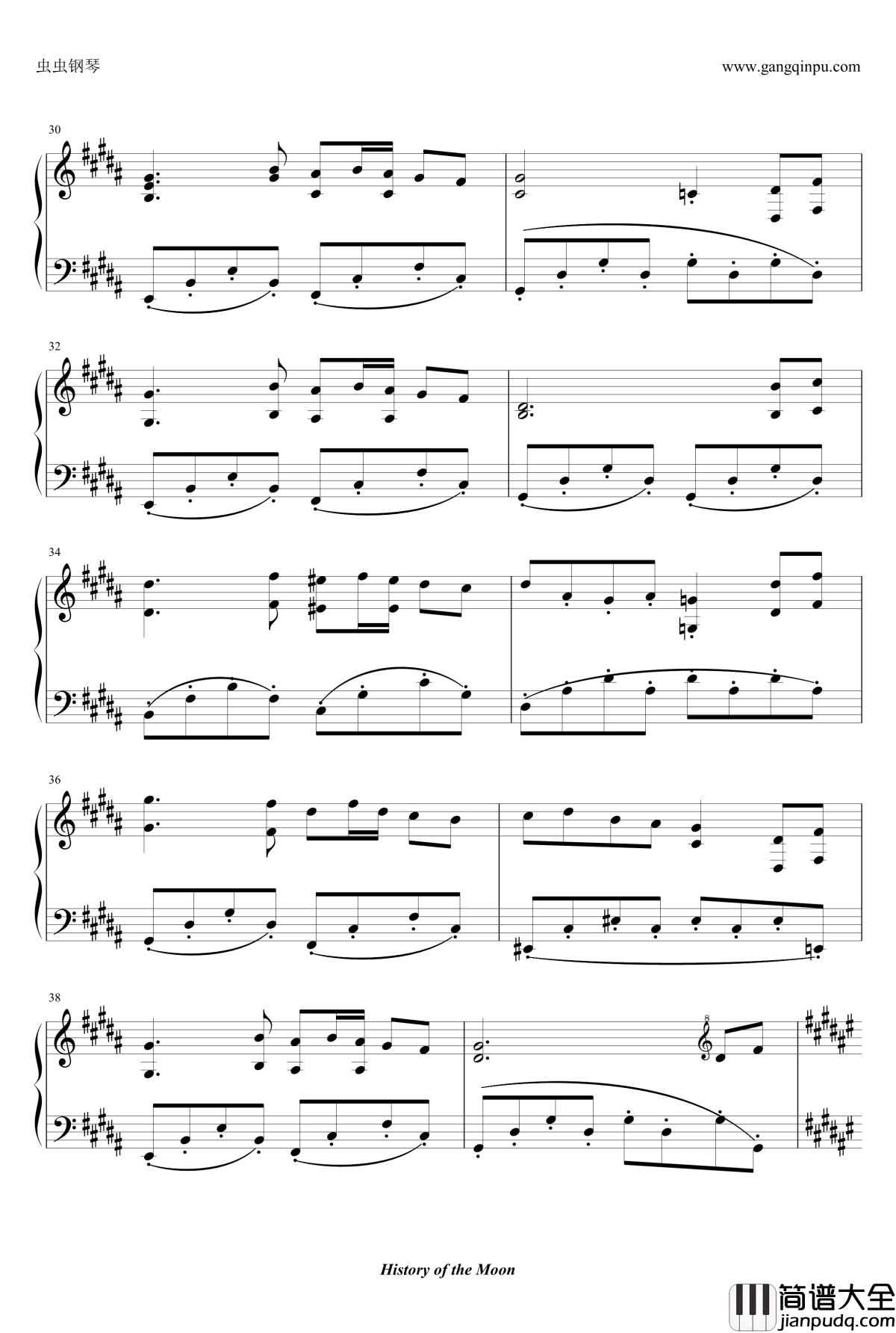 千年幻想乡钢琴谱_东方永夜抄