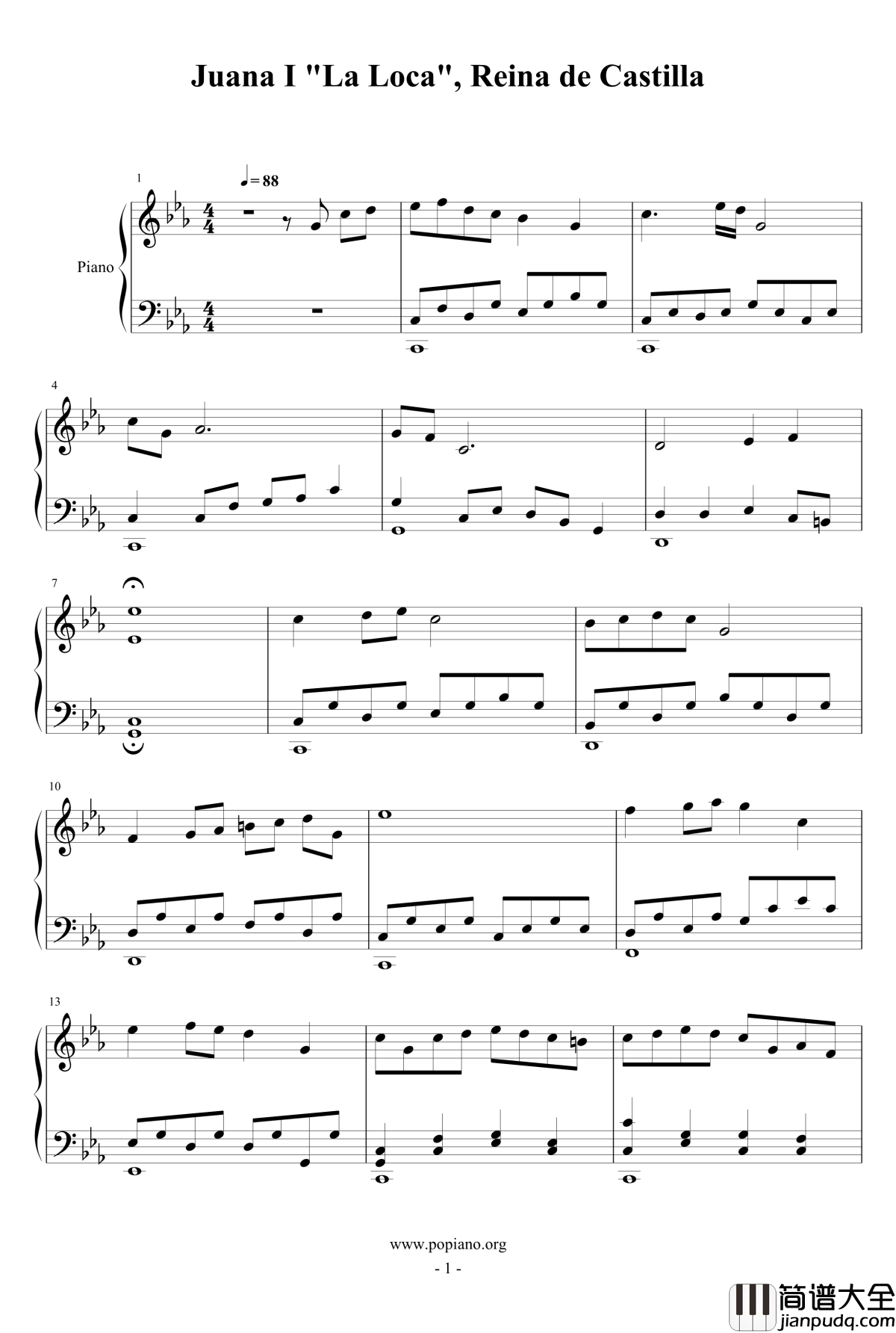 _Las_hijas_de_Los_Reyes_Católicos_cassandra14钢琴谱_Juana_La_Loca