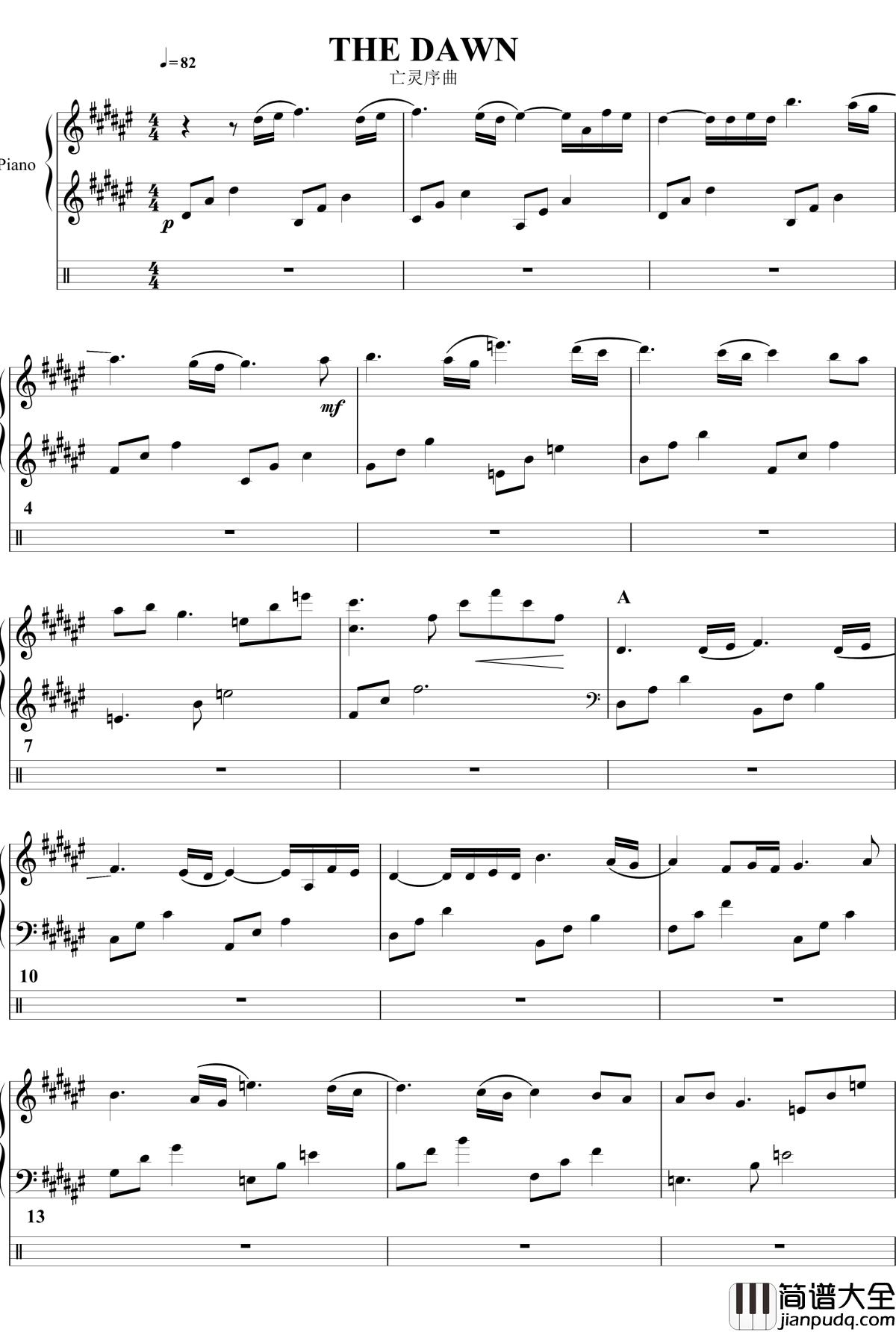 The_DAWN_亡灵序曲钢琴谱_魔兽世界