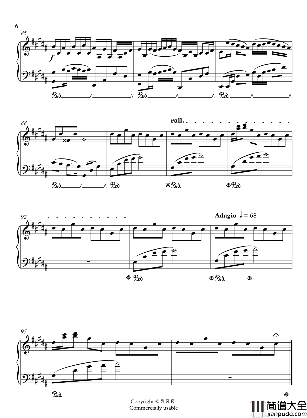 Flower_Dance钢琴谱_完美【完整版】_DJ_Okawari