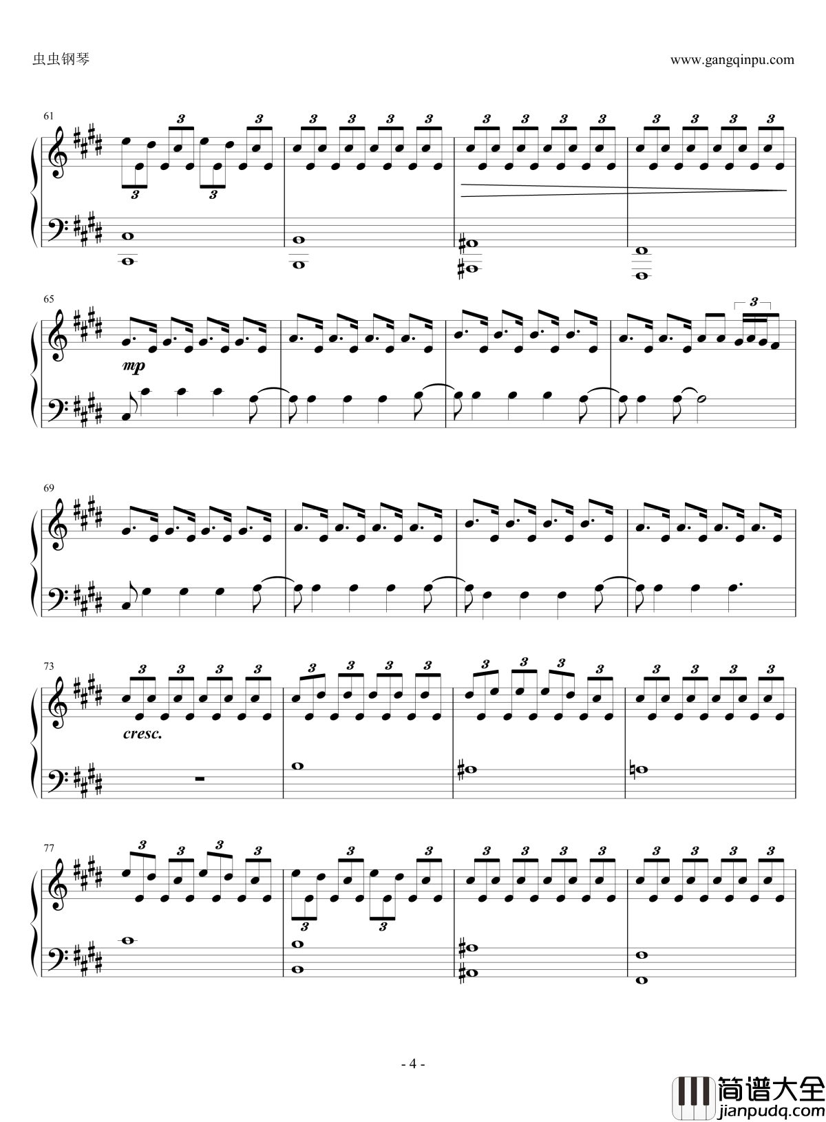 Fly钢琴谱__无法触碰_插曲_无法触碰