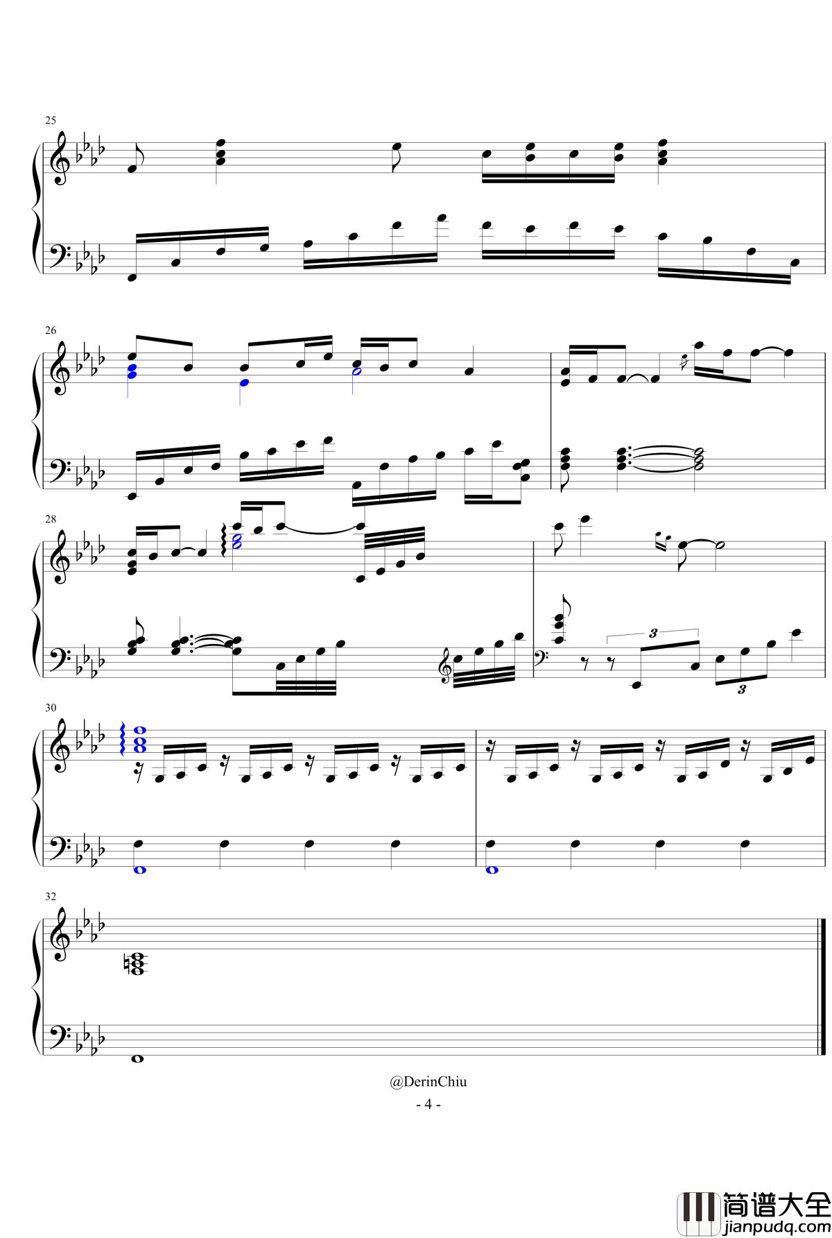 一剪梅钢琴谱_钢琴独奏_费玉清