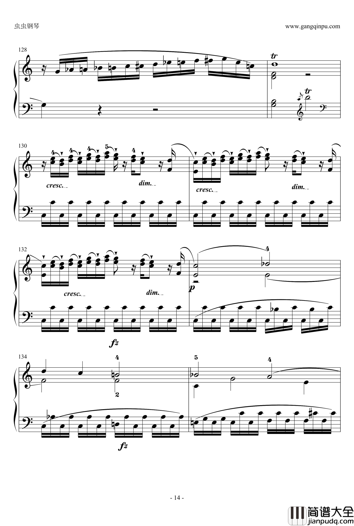 C大调奏鸣曲钢琴谱第一乐章_海顿