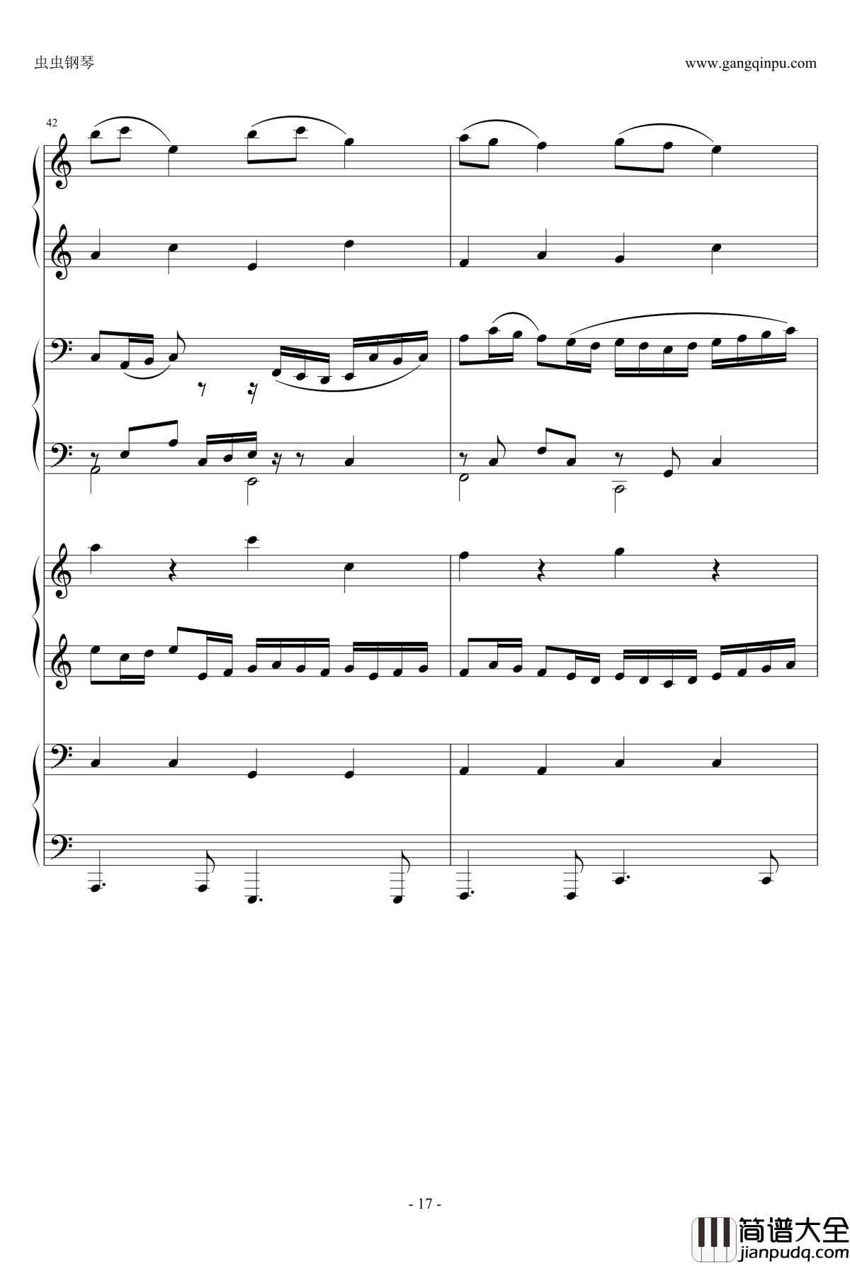 C大调卡农钢琴谱_八手联弹_Kevin.Z