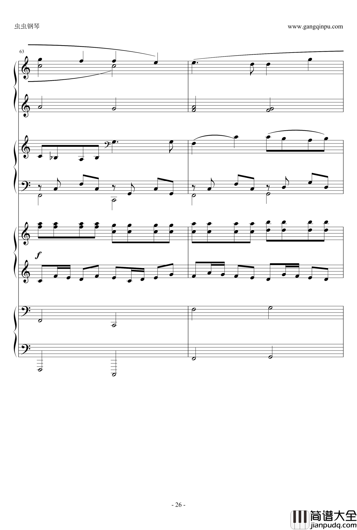 C大调卡农钢琴谱_八手联弹_Kevin.Z