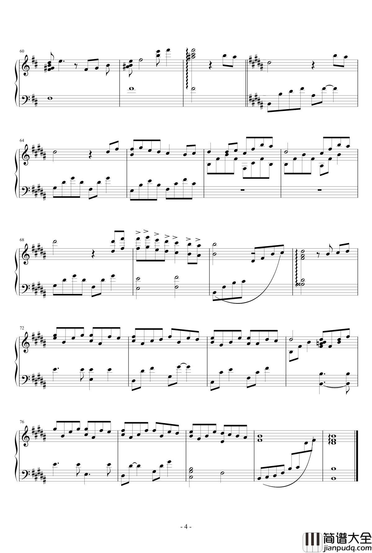 遥远的天空钢琴谱___藤岛裕之/AI_须釜俊一_Haruka