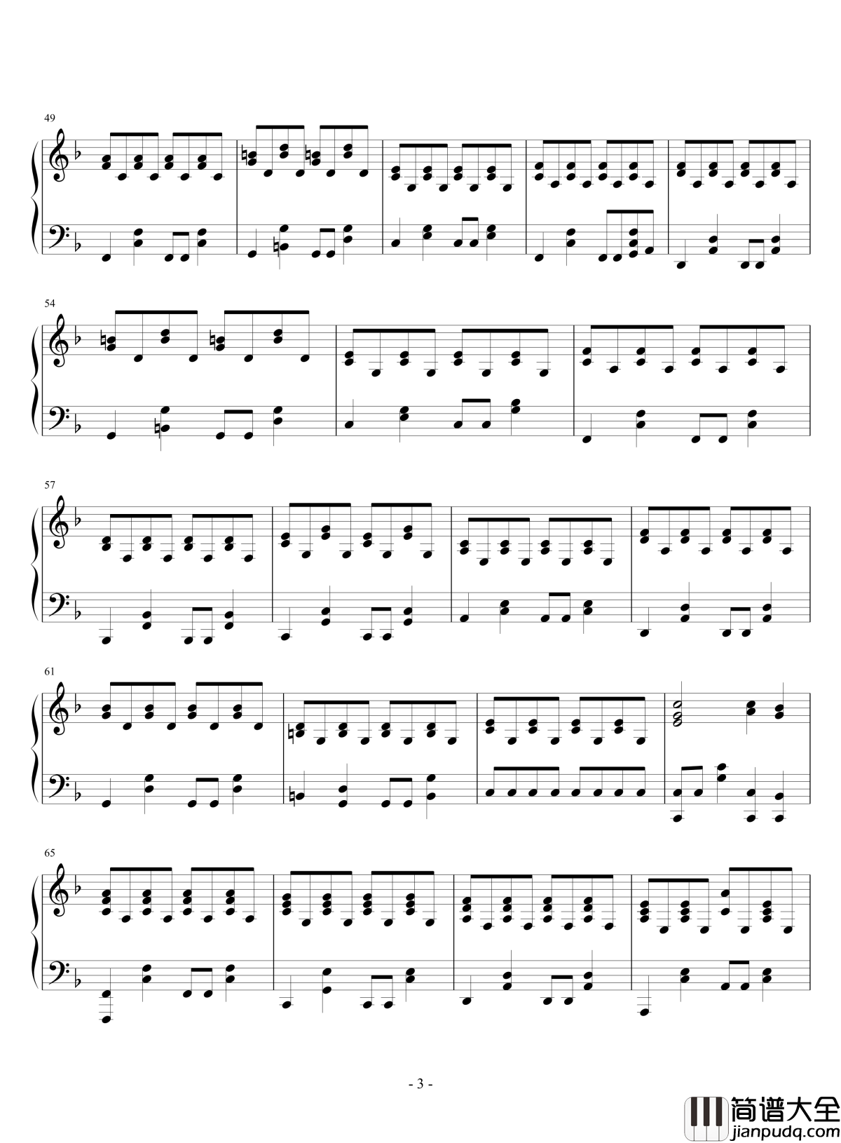 小幸运钢琴谱_伴奏_田馥甄