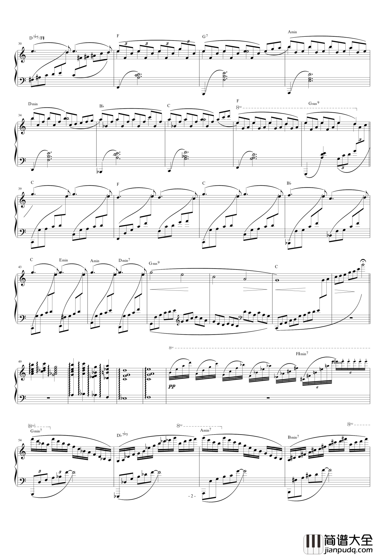 梦中的童谣钢琴谱_和弦标记版_黑暗破坏神扎基