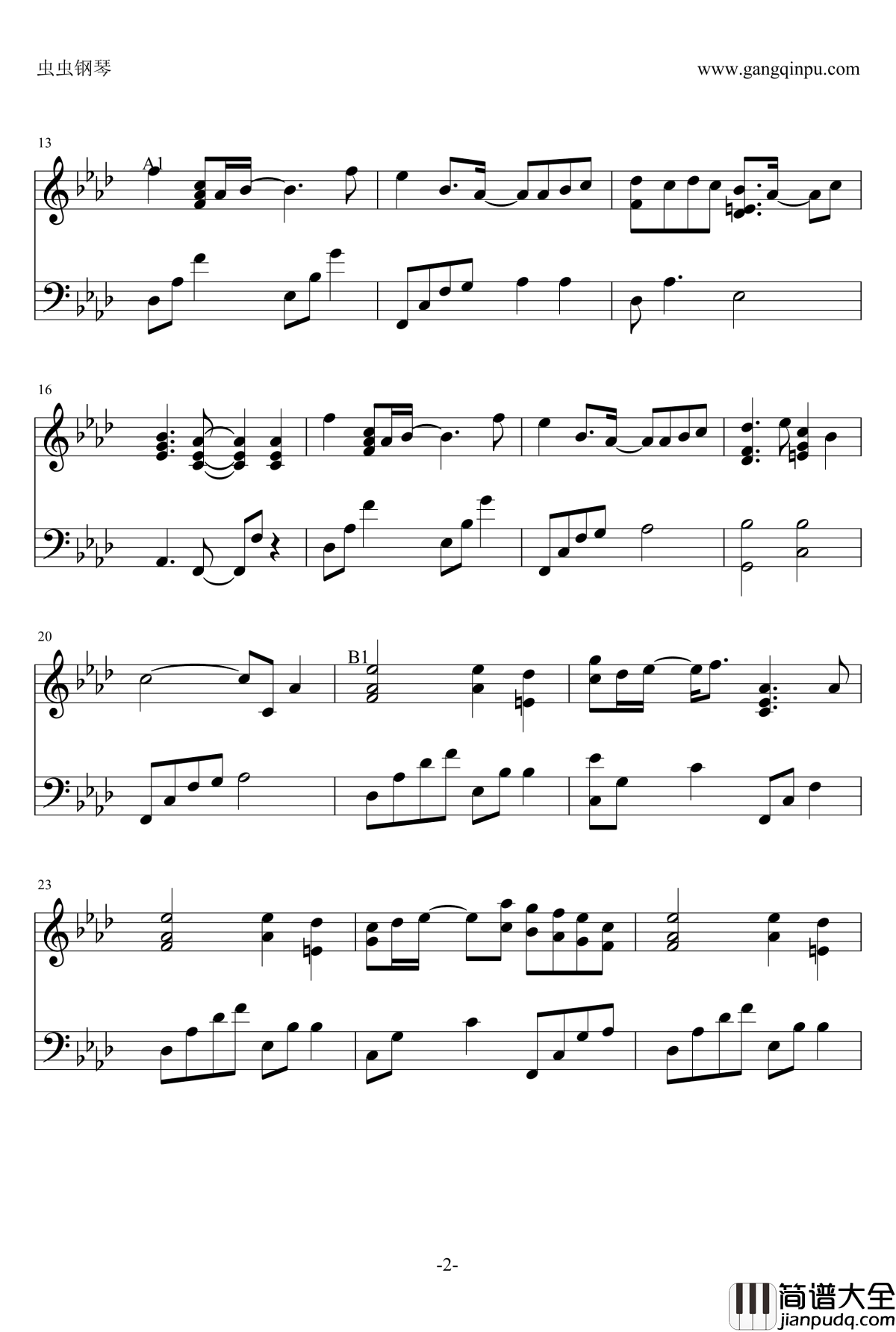 白色相簿钢琴谱_White_Album