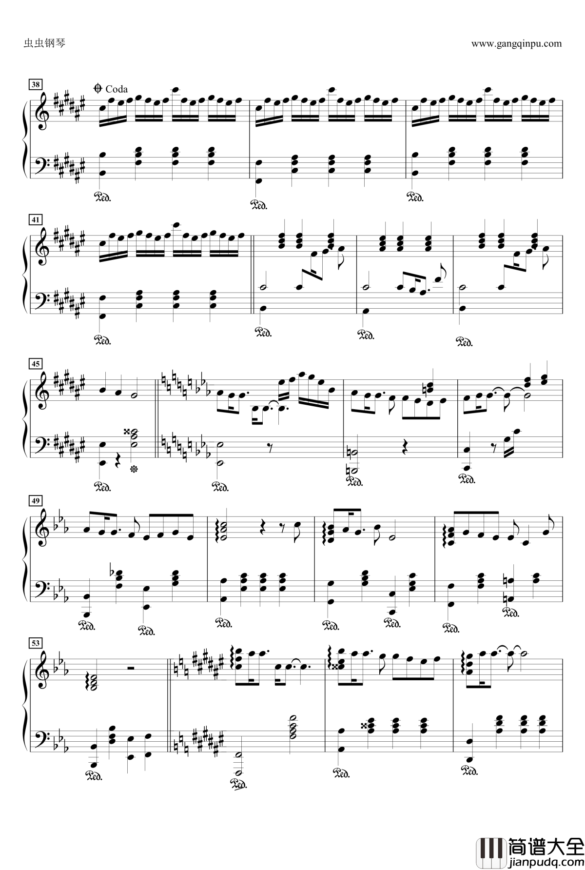 幸せ願う彼方から钢琴谱_幸运星