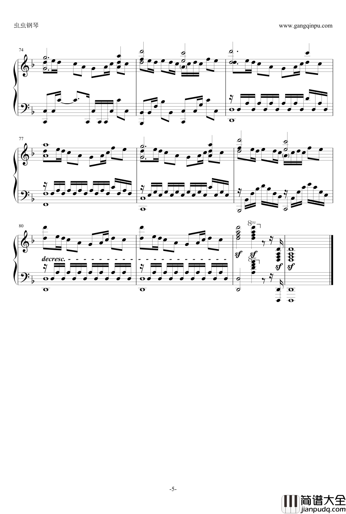 Fairy_Tail_Main_Theme钢琴谱_妖精的尾巴主体变奏曲