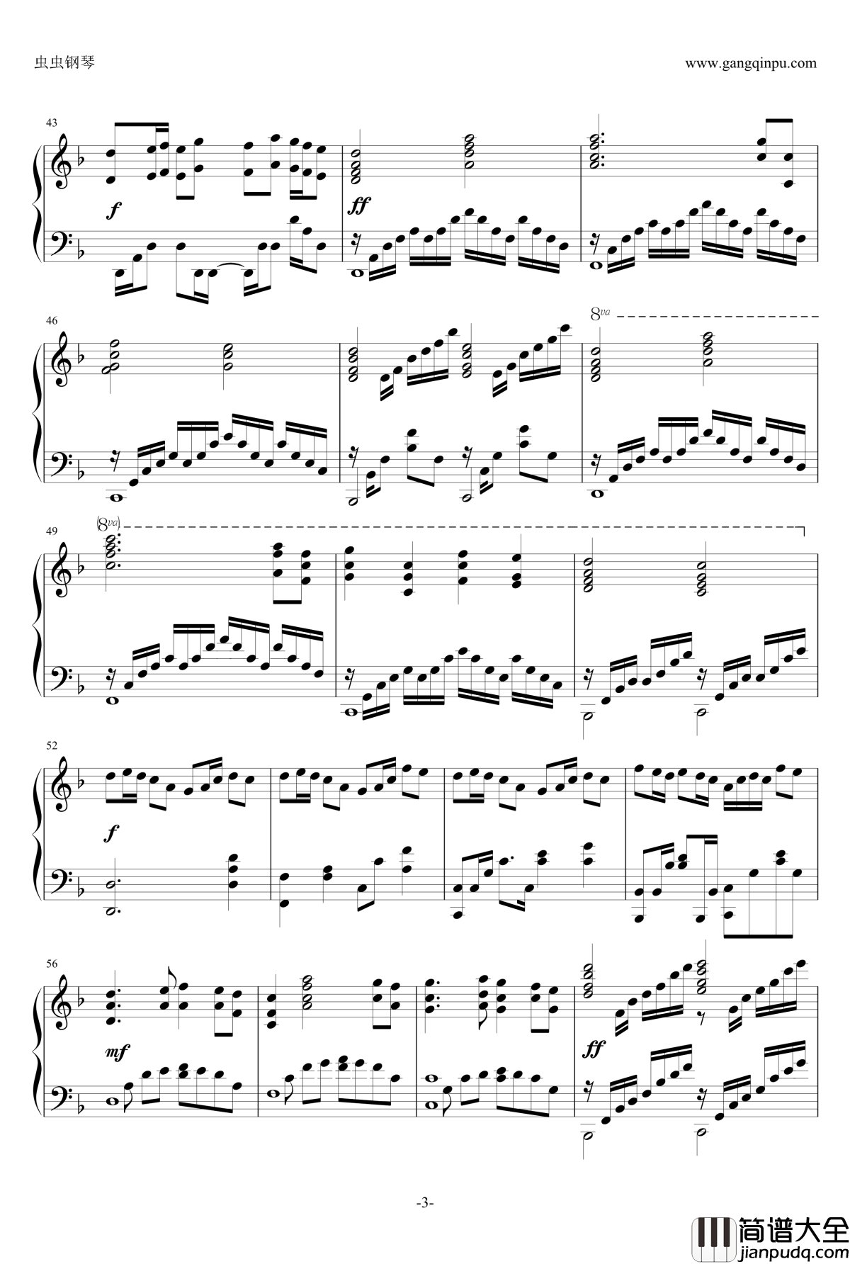 Fairy_Tail_Main_Theme钢琴谱_妖精的尾巴主体变奏曲