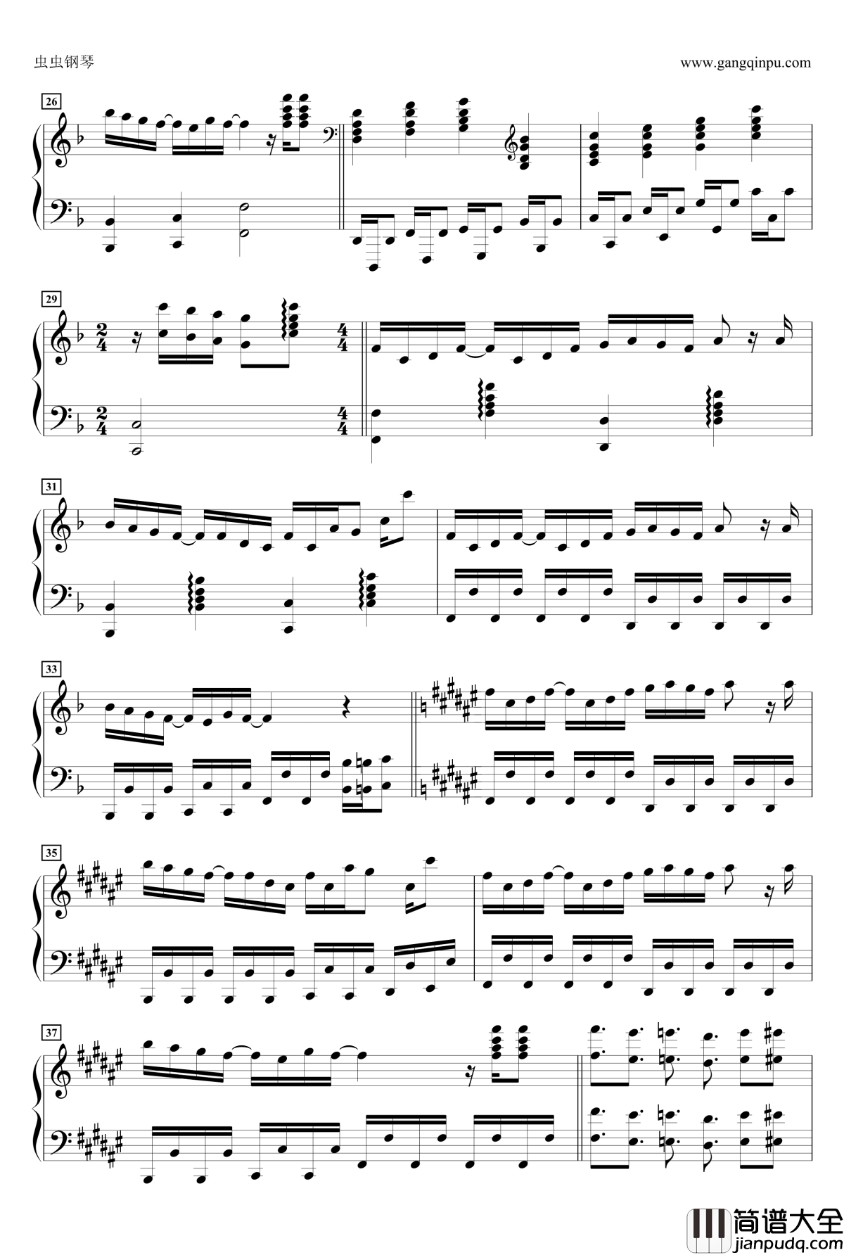 フレンドしたい钢琴谱_动漫