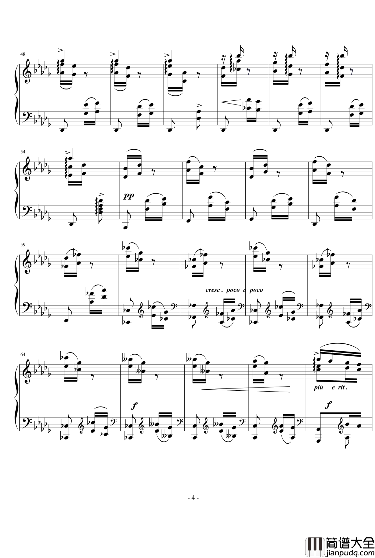 行板钢琴谱_勃拉姆斯_Brahms