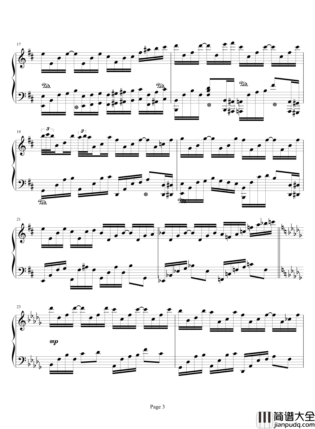 游离的假华尔兹钢琴谱_飞腾哈哈