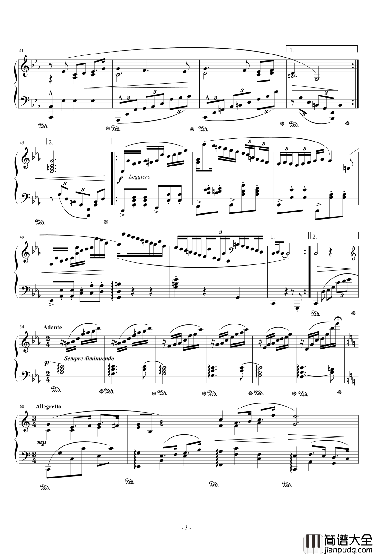 钢琴小品钢琴谱_Op.8_No.1_yutianyue126