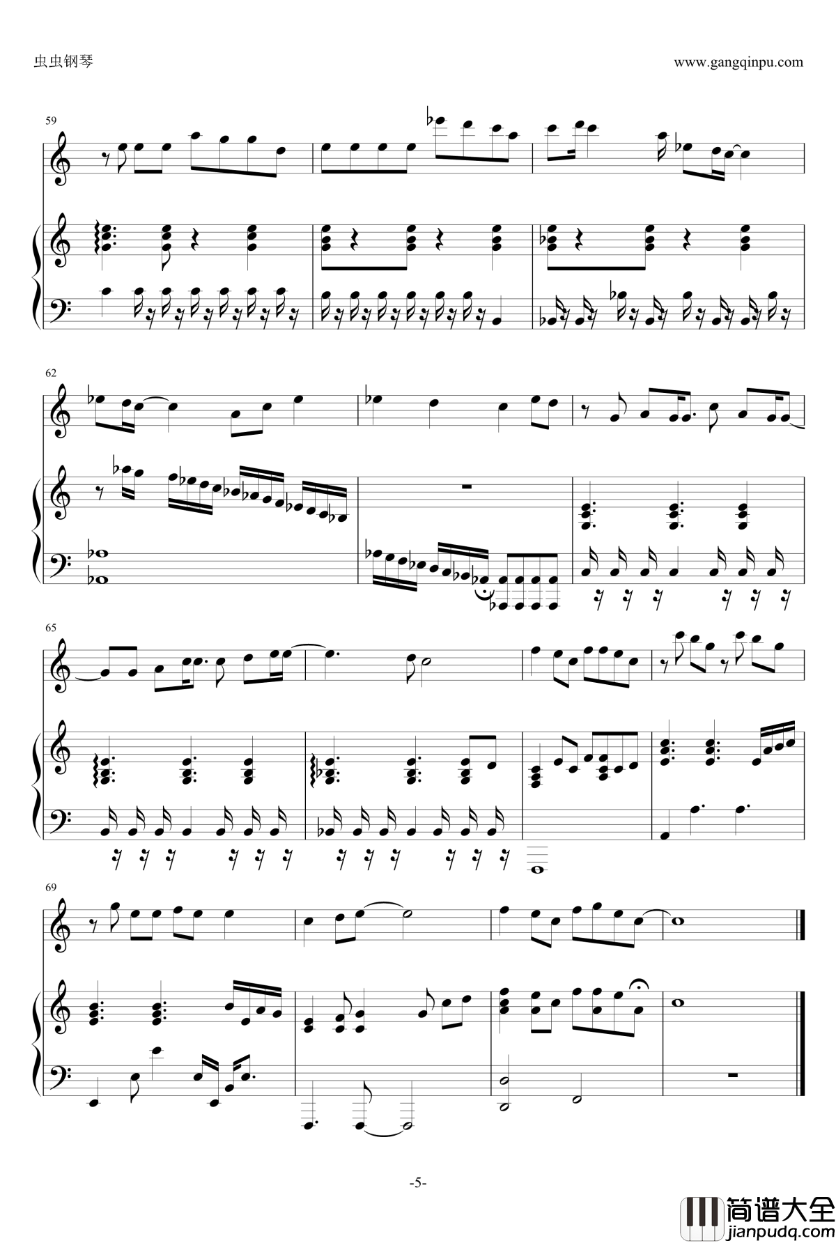 Poker_Face钢琴谱_Glee_Cast