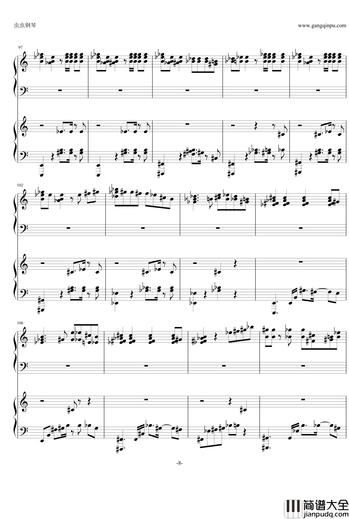 月光钢琴谱_moonlight_EXO