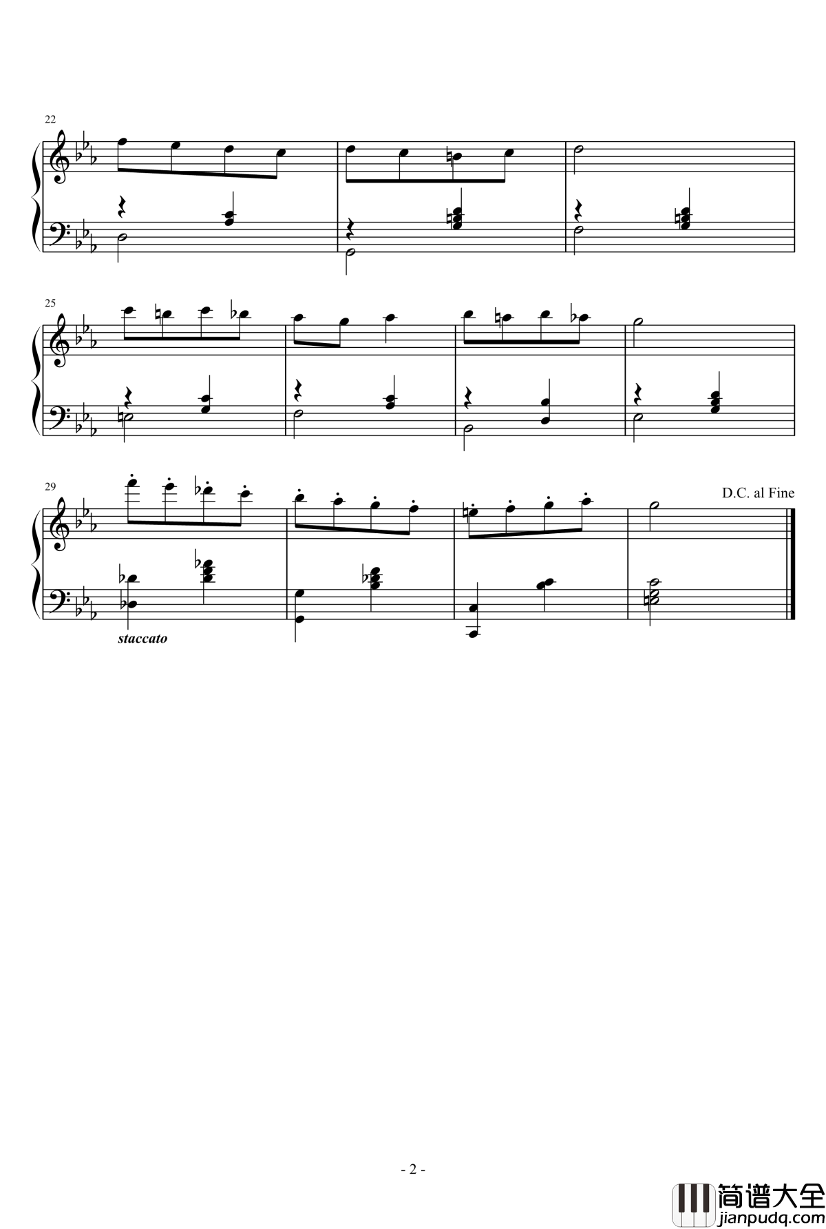 可爱钢琴谱_适配