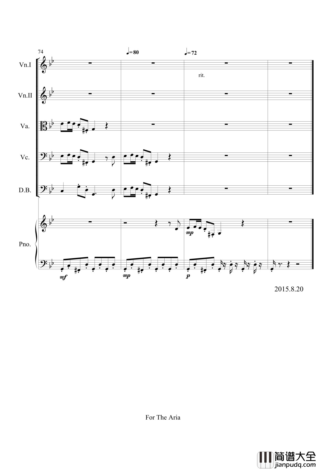 For_The_Aria钢琴谱_gyf513