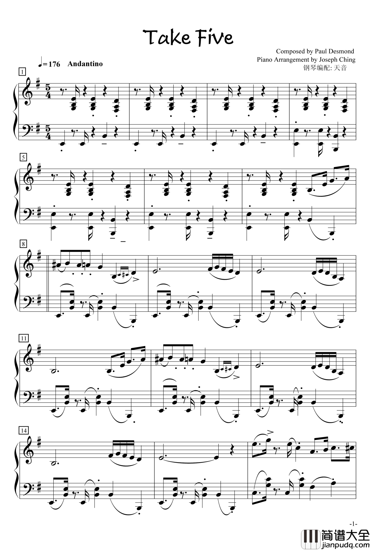 Take_Five钢琴谱_Dave_Brubeck