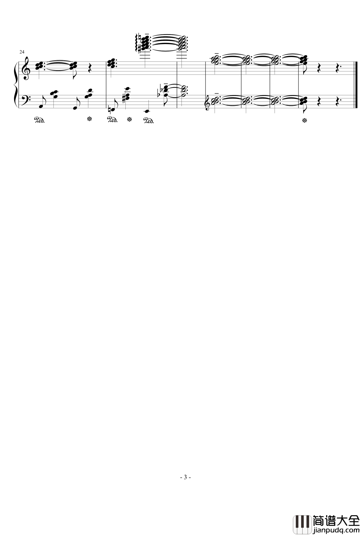 萨拉班德舞曲钢琴谱_流行追梦人