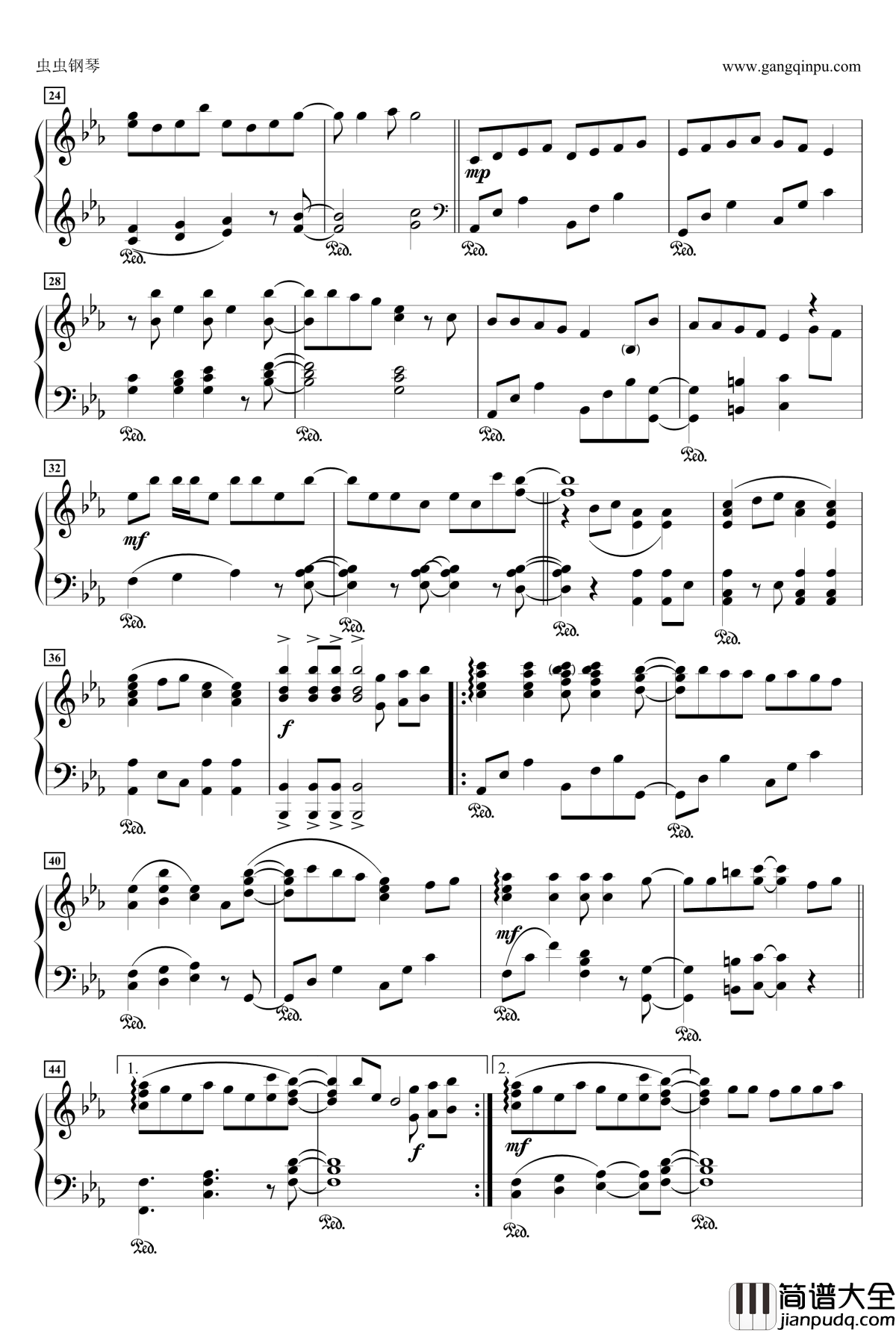 Daydream_café~solo_piano钢琴谱_动漫