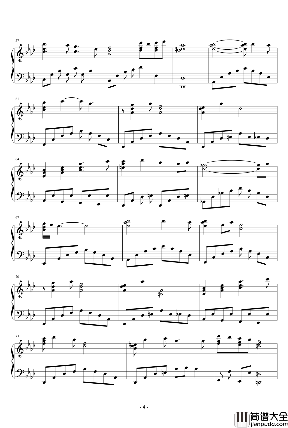 花木兰钢琴谱_花木兰电影主题曲