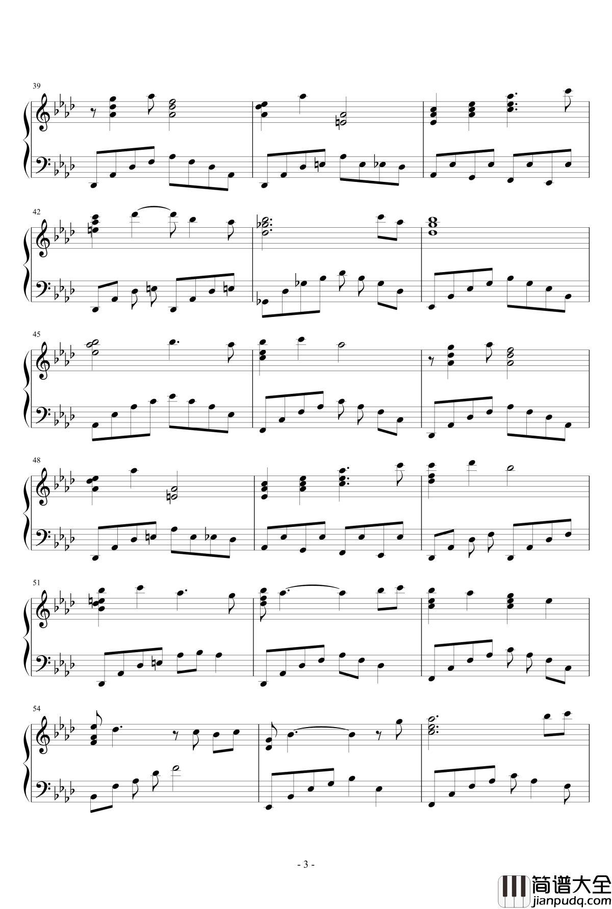 花木兰钢琴谱_花木兰电影主题曲