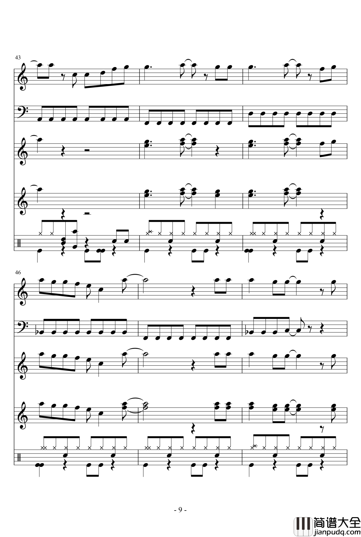 Slamdunk_Opening钢琴谱_灌篮高手主题曲总谱_樱木花道